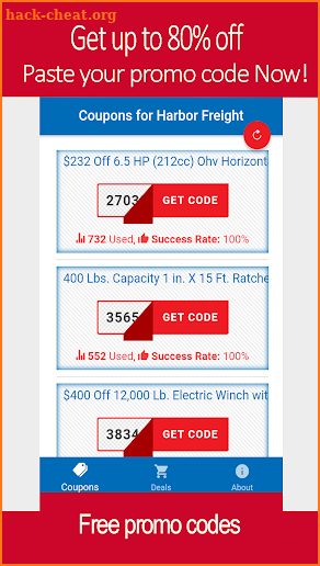 Free Coupons for Harbor Freight Tools screenshot