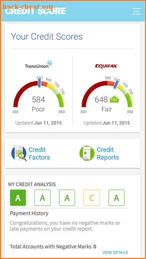 Free Credit Score & Credit Report screenshot