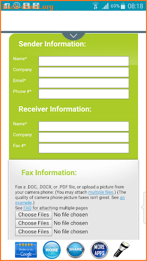 FREE FAX from mobile phone - To US & Canada screenshot