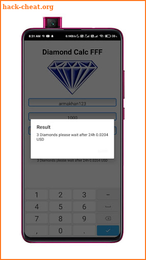 Free FF Diamonds Calculator screenshot