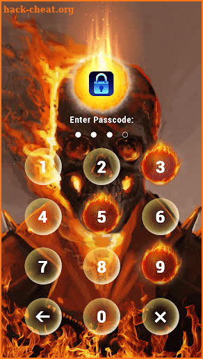 (FREE) Fire Flame Skull - App Lock Master Theme screenshot