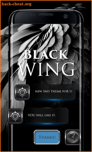 (FREE) GO SMS BLACK WING THEME screenshot