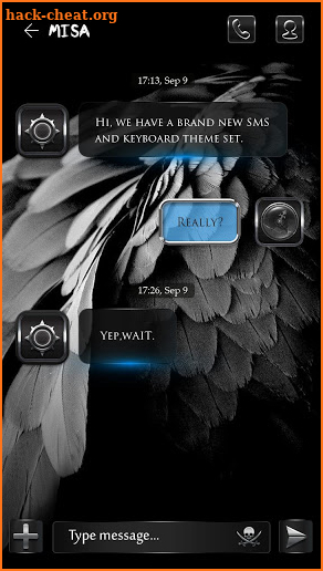 (FREE) GO SMS BLACK WING THEME screenshot