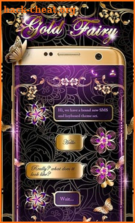 (FREE) GO SMS GOLD FAIRY THEME screenshot