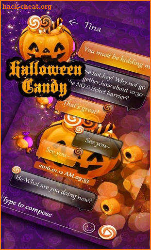 (FREE) GO SMS HALLOWEEN CANDY THEME screenshot