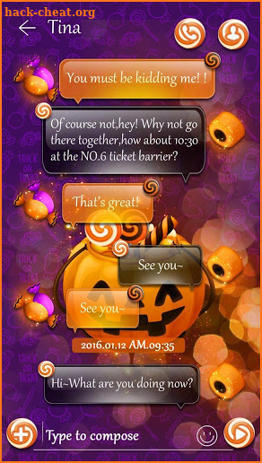 (FREE) GO SMS HALLOWEEN CANDY THEME screenshot