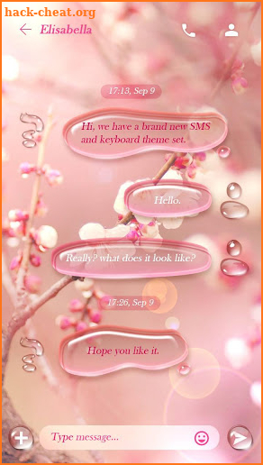 (FREE) GO SMS PINK DROPS THEME screenshot