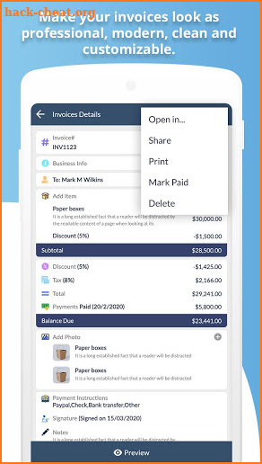 Free Invoice Generator and Estimate Maker screenshot