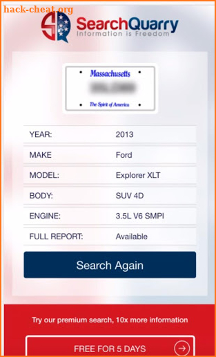 Free License Plate Search App screenshot