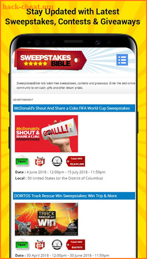 Free Sweepstakes: Win Cash, Car & Gifts screenshot