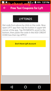 Free Taxi Coupons For Lyft screenshot