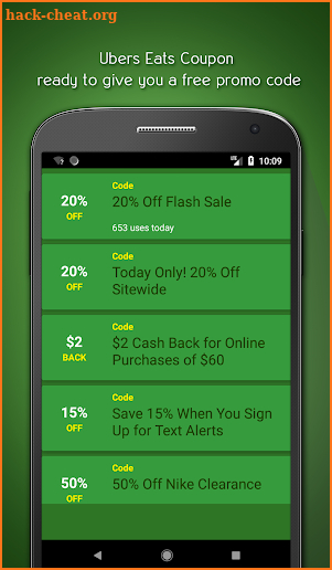 Free Uber Eats  Coupon and Promo Code screenshot