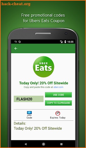 Free Uber Eats  Coupon and Promo Code screenshot