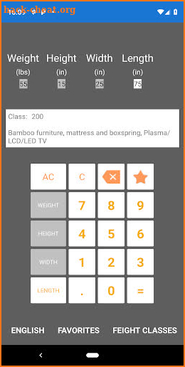 FreightCalc screenshot