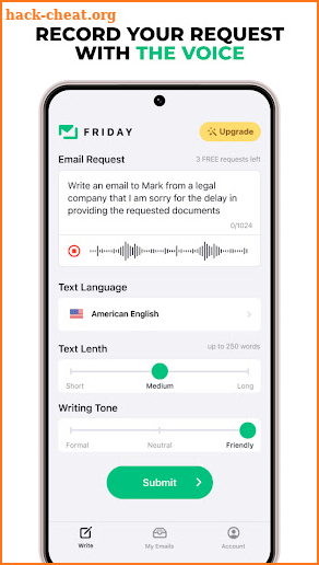 Friday: AI E-mail assistant screenshot