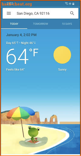 Frog weather screenshot