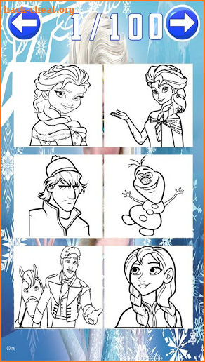 frozen elsas coloring princesses ana ollaf screenshot