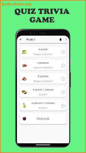 Fruits and Vegetables - Quiz screenshot