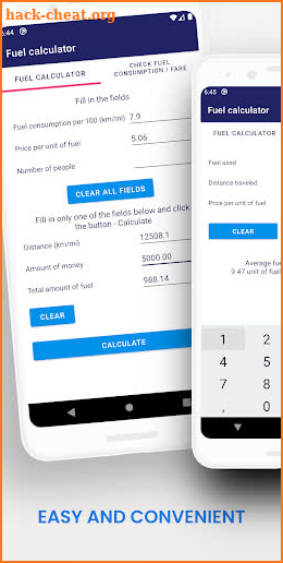 Fuel calculator screenshot