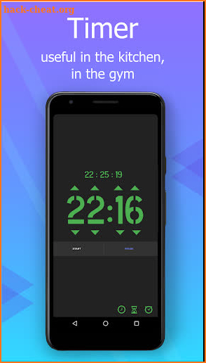 Full-screen digital clock. Timer. Alarm clock. screenshot