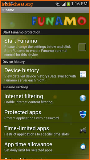 Funamo Parental Control screenshot