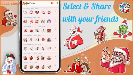 Funny Santa Claus Stickers WAStickerApps screenshot