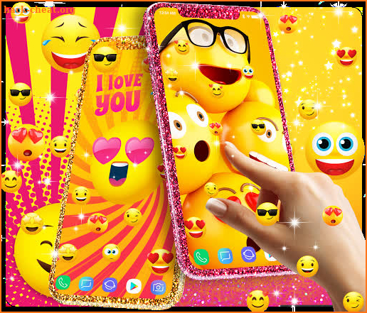 Funny smiley face emoji live wallpaper screenshot