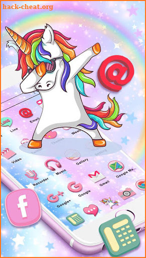 Funny Unicorn Themes HD Wallpapers 3D icons screenshot