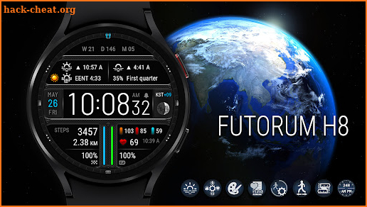 Futorum H8 Digital watch face screenshot