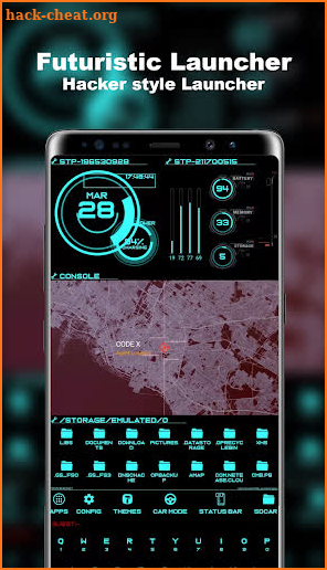 Futuristic Hacker Launcher screenshot