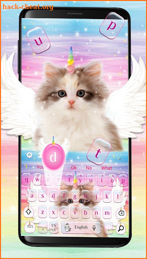 Fuzzy Angle Unicorn Cat Keyboard Theme screenshot