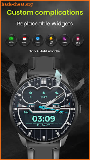 G013 Neon Hybrid Watch Face screenshot