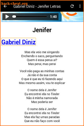 Gabriel Diniz - Jenifer Mp3 Letras  Sem Internet screenshot