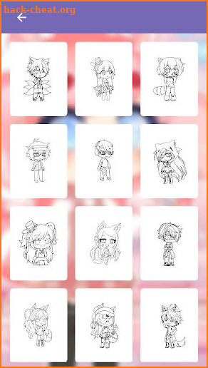 Gacha life characters coloring book screenshot