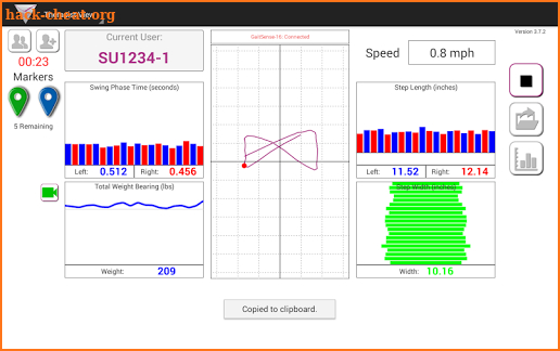 GaitSens 2.0  (Previously GaitSens 2000) screenshot