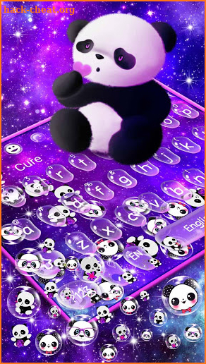 Galaxy Cute Panda Gravity Keyboard Theme screenshot