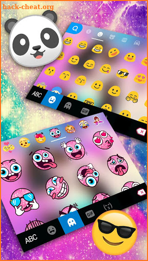 Galaxy Cute Panda Keyboard Theme screenshot