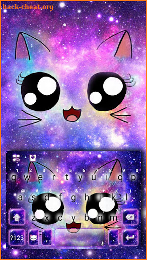 Galaxy Cute Smile Cat Keyboard Theme screenshot