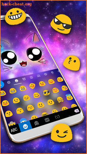 Galaxy Cute Smile Cat Keyboard Theme screenshot