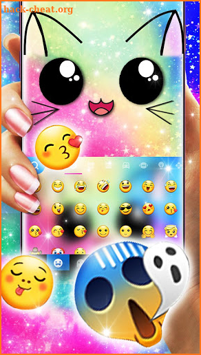 Galaxy Cuteness Kitty Keyboard Theme screenshot