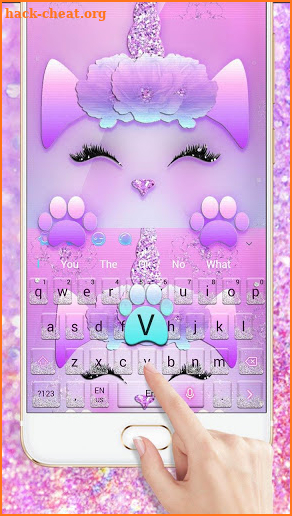 Galaxy Cuteness Unicorn Keyboard Theme screenshot