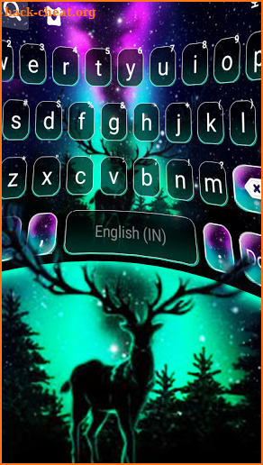 Galaxy Deer Neon Keyboard Background screenshot