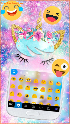 Galaxy Flower Unicorn Keyboard Theme screenshot