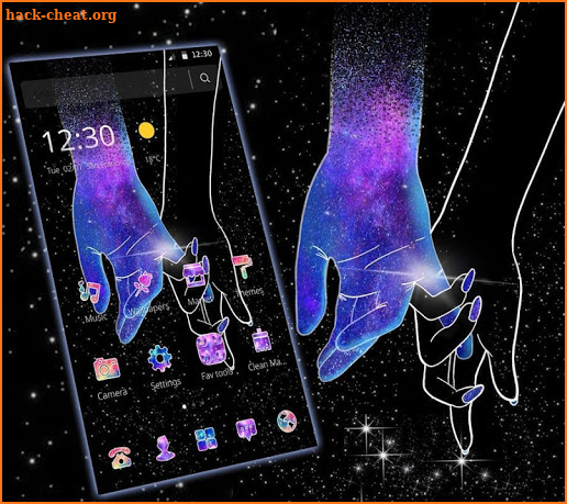 Galaxy Hand in Hand Romantic Love Theme screenshot