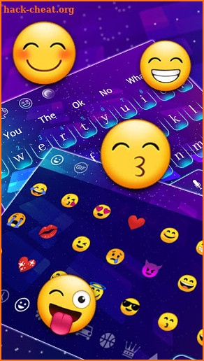 Galaxy Hologram Keyboard Theme screenshot