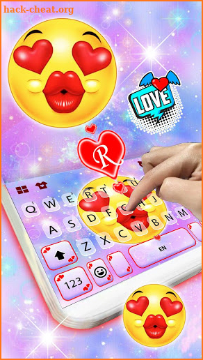 Galaxy Kiss Emoji Keyboard Theme screenshot