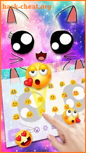 Galaxy Kitty Emoji Keyboard Theme screenshot