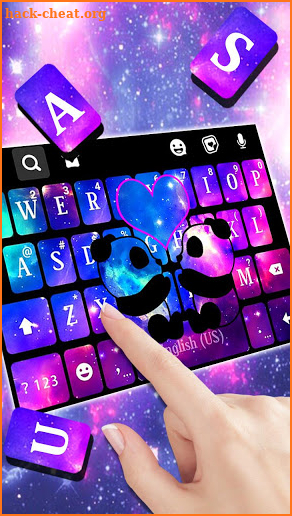 Galaxy Panda Love Keyboard Theme screenshot