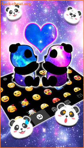 Galaxy Panda Love Keyboard Theme screenshot