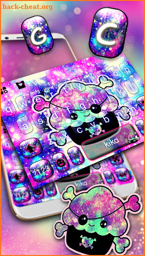 Galaxy Pirate Cupcake Keyboard Theme screenshot